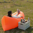 充气沙发音乐节户外必备露营懒人充气沙发自动空气床便携坐垫躺椅 大号橙色【含收纳袋】