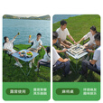 原始人露营桌椅户外折叠桌子便携式野餐野炊超轻铝合金旅行全套家用宿舍 铝合金折叠方桌-中号钛灰色