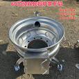 柴火炉灶汽车轮毂改装60内径可移动铸铁炉条柴煤两用 双汽车轮毂加高70厘米炉膛下陷