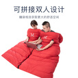 傲驴羽绒睡袋户外成人冬季加厚防寒露营鹅绒便携零下10度30可拼接双人 可伸手2100克藏青色