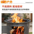 山头林村加厚柴火火炉围炉家用煮茶取暖木柴户外便携多功能木炭烧烤 特厚 (小号)直径22cm-高20cm