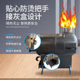 煤气罐改装柴火取暖炉二次进气柴煤两用做饭烧水带烤箱耐高温玻璃 观火炉加2米烟筒