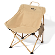 原始人户外折叠椅月亮椅旅行露营椅子沙滩折叠凳便携式钓鱼椅桌椅装备 儿童轻巧款卡其-轻量易收纳