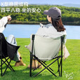 游山然户外露营高背月亮椅便携折叠椅子钓鱼摆摊凳子 白色月亮椅（送收纳袋）