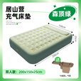 外彩家用充气床垫自动充气床打地铺神器床露营户外便携折叠单双人床 森顶绿-双人款【2600毫安内置泵】