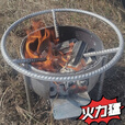 维诺亚加厚小煤气罐改装炉子户外老式铸铁锅多功能便携柴火炉户外便携式 直径32cm厚3.0铁支圈炉不带炉圈烟筒