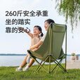 原始人（The Primitive）月亮椅户外折叠椅加高露营椅子便携式躺椅钓鱼凳子午休沙滩椅野餐 卡其折叠桌+经典款加高橄榄绿*2