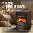 绛瑞欧式木柴颗粒取暖炉网红取暖家用别墅农村两用室内真火壁炉  100型新款欧式壁炉【木柴颗粒两用】