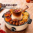 心楠家用围炉煮茶电围炉电烧烤架煮奶茶罐电热炉子烤橘子室内取暖炉 白色电围炉【烤网款】
