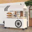 露若户外摆摊小推车夜市移动地摊小吃车餐车商用花车集市摊位售卖车 含推手140*60*190下单备注颜色
