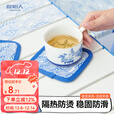 原始人（The Primitive）隔热布艺杯垫茶杯垫茶垫茶席故宫联名防烫垫茶巾帆布茶托方形垫托 帆布云纹杯垫-隔热防烫