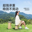 原始人折叠凳子便携式赶火车伸缩超轻钓鱼马扎小板凳户外露营椅子 卡其【加厚加固 承重500斤】