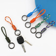 户外出行新款钥匙扣挂绳防丢指环扣创意编织伞绳钥匙防掉快拆扣 橙色 11cm