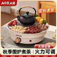 Aoran家用围炉煮茶电围炉电烧烤架室内电陶炉无烟烤火盆煮奶茶罐 电围炉+烤网 五档调温/插电即用（1000w功率）