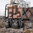Aoran 露营推车可折叠户外手推野餐车营地拖车拉杆小拉车桌板野营车 咖色【静音实心万向轮】