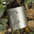 铠斯（KEITH） keith铠斯纯钛杯 双层钛水杯防烫隔热杯子 办公家用咖啡杯泡茶杯 Ti3351(220ml折叠柄钛杯+钛盖)