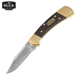 BUCK美国原装进口折刀年度纪念款高配112系列经典折叠刀黄铜木柄缎面 0112ODS2-B
