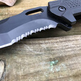 挺进者高锋利折叠小刀 高硬度快开折叠刀 锋利锯齿小刀 户外探险求生刀