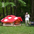 DOD 日本精致户外野营帐篷防晒透气MINIKINOKOTENT蘑菇帐T2-930RD 红色T2-930-RD