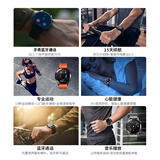 振振 华强北智能手表全面屏GT2学生多功能华为通用成年蓝牙电话运动男测心率血压苹果安卓 太空人豪华版【黑色表盘+黑色硅胶】