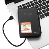 爱国者（aigo）2TB USB3.0 移动硬盘 HD806 黑色 机线一体 抗...