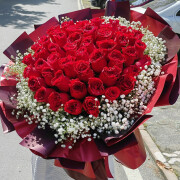 热带之恋 七夕情人节鲜花速递 33朵红玫瑰花束礼盒