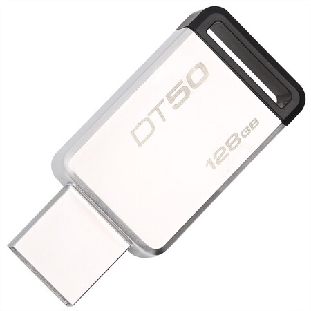 金士顿(kingston)usb3.1 128gb 金属u盘 dt50 高速车载u盘 黑色