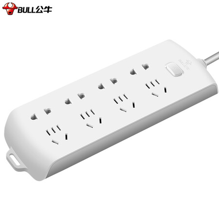 公牛bullgnb2440新国标插座插线板插排排插接线板拖线板8位总控全长18