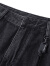 GXG男装 商场同款口袋工装牛仔裤宽松直筒短裤 24年夏G24X252006 黑色 170/M