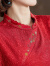 齐黛品牌新中式真丝上衣女2024新款短袖旗袍衬衫时尚气质大气真丝小衫 中国红 2XL/推荐115-125斤