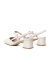 森达（SENDA）时尚包头凉鞋女夏季新款商场同款气质通勤粗跟鞋SNK01BH3预售 米白 39