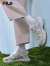 FILA 斐乐官方女鞋FERN摩登运动鞋2024夏新款蕨草鞋休闲鞋老爹鞋 磨菇灰色/白中白-OB 36.5