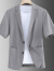 罗蒙（ROMON）罗蒙轻奢品牌短袖西服男夏季轻商务薄款冰丝无痕外套男士单西装 灰色 M