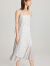 ELLE白色绣花吊带气质连衣裙女2024春装新款高级感独特小众裙子 白色 S