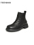 天美意靴子女靴商场同款厚底百搭系带休闲短靴CNZ43DD3 黑色 37