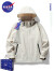 NASA BASE潮牌山系冲锋衣男女同款户外三合一可拆卸防风防水登山夹克外套 6266-米白（春秋款冲锋衣） 5XL（推荐体重200-220斤）