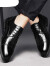 xinyuanheng日本韩国男士皮鞋头层牛皮商务正装鞋品牌香港潮流休闲布洛克大東 黑色 39