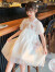 迪士尼女童汉服连衣裙夏装2024新款洋气儿童复古中国风夏季超仙公主裙子 粉红色 110cm
