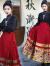 黛美琪新中式国风衬衫日常新款改良汉服元机袖上衣小个子通勤马面裙全套 红色马面裙 XL