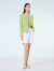 OVV2023春夏新款女装活泼V领格纹夹克外套 中绿格纹20 XS