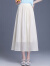 慕美意（MUMEIYI） 香港高端品牌 高级垂感夏季新品半身裙女纱裙百褶a字裙时尚百搭 白色 XL