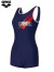 阿瑞娜（arena）2023新款女士连体平角泳衣 温泉游泳衣遮肚显瘦泳装 藏青色(NVY) M(160/85)