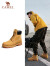 CAMEL骆驼男鞋 新款耐穿大头户外强劲止滑情侣款正装工装靴 A142887154 金黄色 40