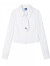 杜赫NS76 2023女士学院风长袖衬衫上衣收腰短款可爱甜美风修身衬衣 白色 S
