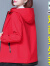 啄木鸟两面穿外套女春秋2024新款中年休闲冲锋衣风衣夹克 红色 4XL 146-160斤