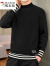 啄木鸟半高领毛衣男秋冬季韩版针织打底衫中领加绒加厚青年线衣 DPM1233黑色. M