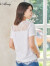 pinkmary粉红玛丽粉红玛琍2022夏季新款T恤女士白色圆领宽松短袖上衣PMALS1510 白色 160/S