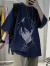 慕幕藏青色T恤oversize日系二次元短袖美式常青藤学院风男装 灰色 M