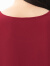 高义泰双层乔其丝绸层叠圆弧衣摆圆领对丝长袖宽松酒红色中长T恤 BY019 浣溪纱-酒红(H38) 165/L