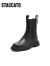 思加图冬季新款切尔西靴厚底烟筒靴中筒靴女皮靴EFV04DZ2 黑色（单里） 36